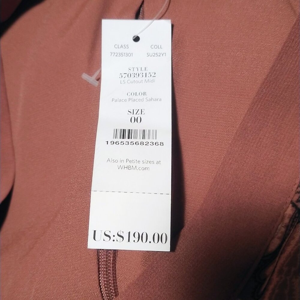 Long Sleeve V Neck Cutout Midi Dress - Picture 5 of 6